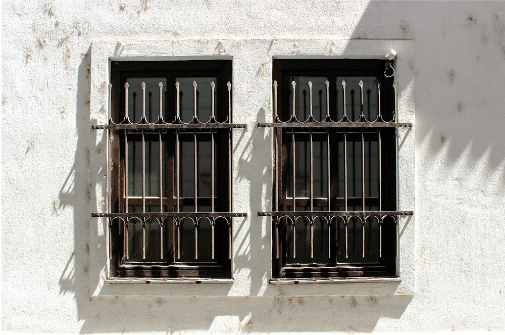 Window grills on a building facade
